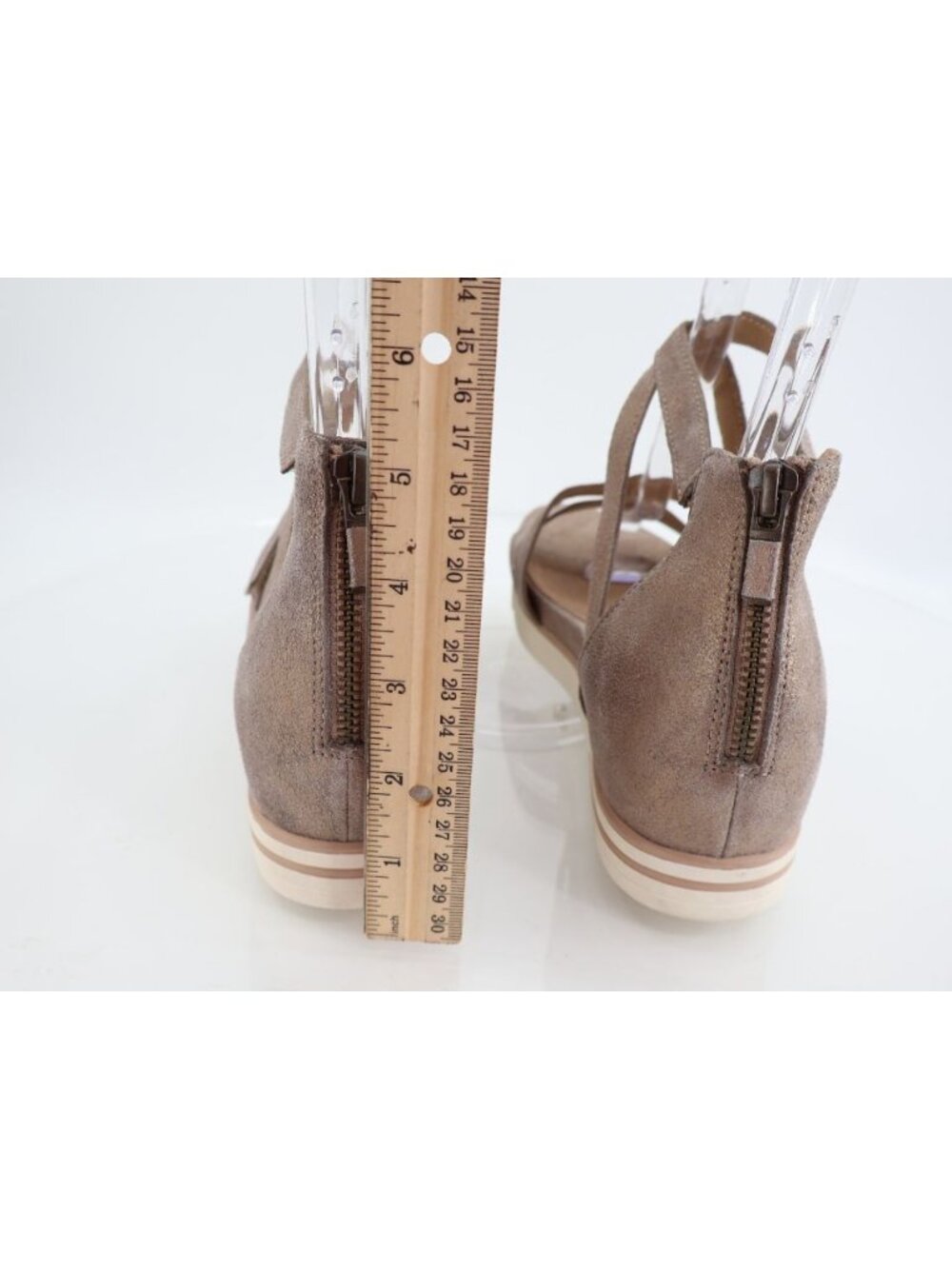 Eileen Fisher Story Platform Wedge Sandal Strappy Bronze Metallic Leather Sz 10 - Picture 4 of 10